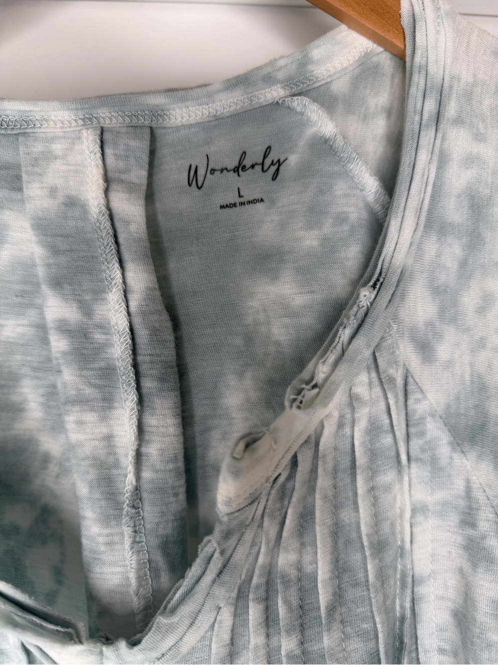 Wonderly Women’s Tie-Dye Pintuck Short Sleeve Top, Sz.L - Picture 4 of 13